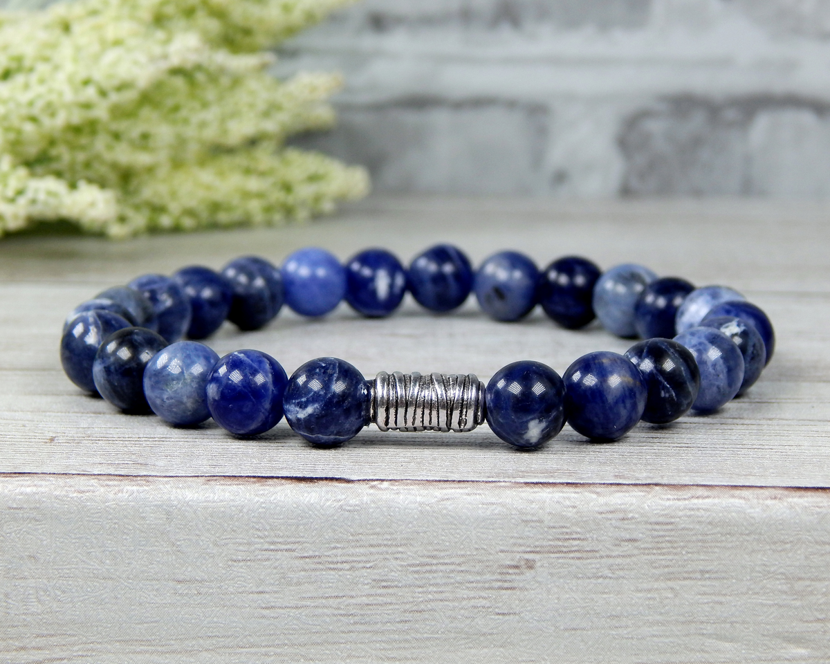 Blue stone sales mens bracelet