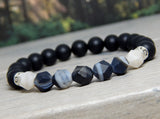 mens black gemstone bracelet