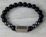 mens black agate bracelet