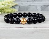 masculine beaded bracelet black jewelry for men