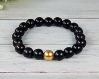 black beaded bracelet for men wooden jewelry