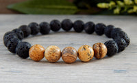 bracelet for men with lava rock