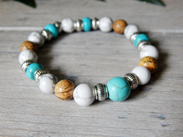 Frosted Stone White Turquoise Beads Bracelet Men Bracelets - China Beads  Bracelet and Men Bracelets price
