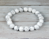 white howlite handmade beaded gemstone bracelet