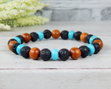 lava and wood bracelet for mens handmade jewelry