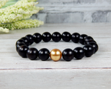 mens ebony wood bracelet handmade jewelry
