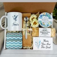 Mom care package for mothers birthday gift basket personalized mug coffee kit set relax hyggee