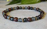 dark blue and brown beaded bracelet