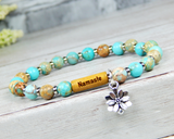 yogi jewelry yoga bracelet lotus flower charm