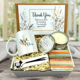 Thank You Gift Basket with Personalized Mug To Send