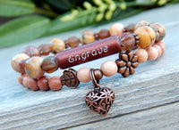 engraved bracelet personalized nature jewelry