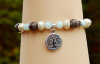 amazonite bracelet with tree of life charm