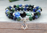 green and blue beaded gemstone bracelets