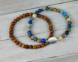 set of 2 gemstone bracelet for women tree of life jewelry