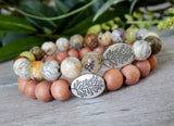 gemstone bracelets stacked
