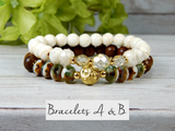 Stacked Beaded Bracelet Set - Gemstone Bracelets - Set of 3 Bracelets