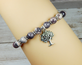 rose terra jasper gemstone bracelet handmade jewelry