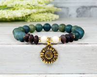 sunflower bracelet for women handmade nature jewelry