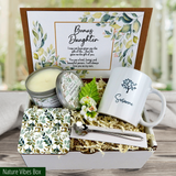 Surprise your stepdaughter with a personalized mug and comforting candle with nature theme