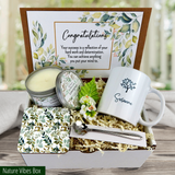 Custom Mug, Spoon, and Candle in a Congratulations Gift Basket