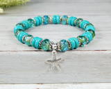 ocean jewelry starfish charm turquoise bracelet