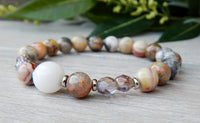 beaded bracelet agate jade gemstones natural jewelry