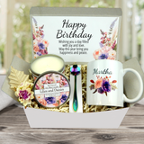 Birthday Wishes Gift Basket for Women with Custom Mug