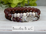 purple bracelet beaded boho set