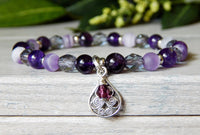 purple beaded amethyst bracelet