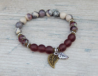 purple and gray bracelet beaded gemstone jewelry