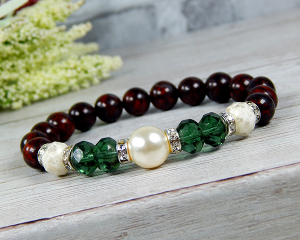 Christmas Jewelry for Women Holiday Bracelet Red and Green