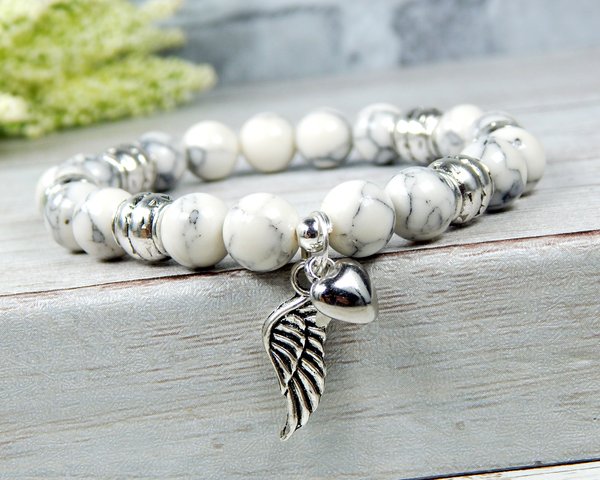 White Angel Wing Bracelet - Remembrance Jewelry for Women – Blue Stone River