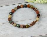 earth bracelet river jasper jewelry tree of life