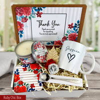 Heartfelt thank you gift including a keepsake mug with heart