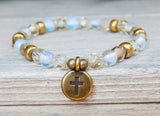 cross bracelet gemstone beaded 