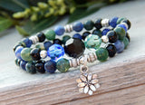 nature jewelry green and blue bracelets