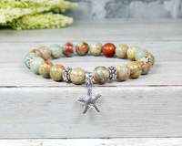 starfish bracelet ocean inspired jewelry blue beaded