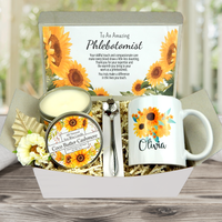 sunflower themed phlebotomist gift basket
