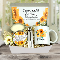 60th Birthday Gift Box for Women with Personalized Mug