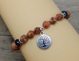 Tree of Life Bracelet with Rosewood and Jasper Beads