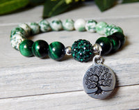 tree of life bracelet with green beads