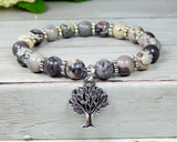 rose terra porcelain jasper beaded gemstone bracelet