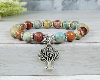 blue jasper bracelet tree of life jewelry
