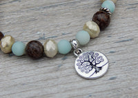tree of life bracelet nature jewelry gemstone beads amazonite yoga