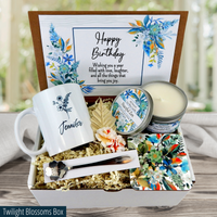 womens unique birthday gift basket with custom mug