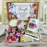 Strength Gift Basket with Personalized Coffee Mug