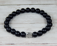 black agate celtic knot bracelet irish welsh scottish jewelry