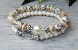creamy white bead bracelets