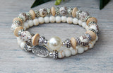 creamy white bead bracelets