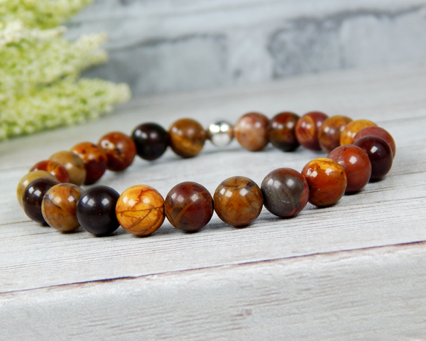 womens gemstone bracelet picasso jasper jewelry